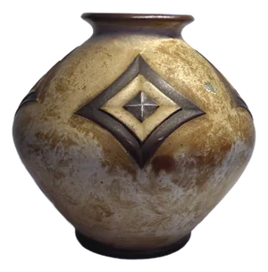 Belgian Art Stoneware Ceramic Vase, 1940s