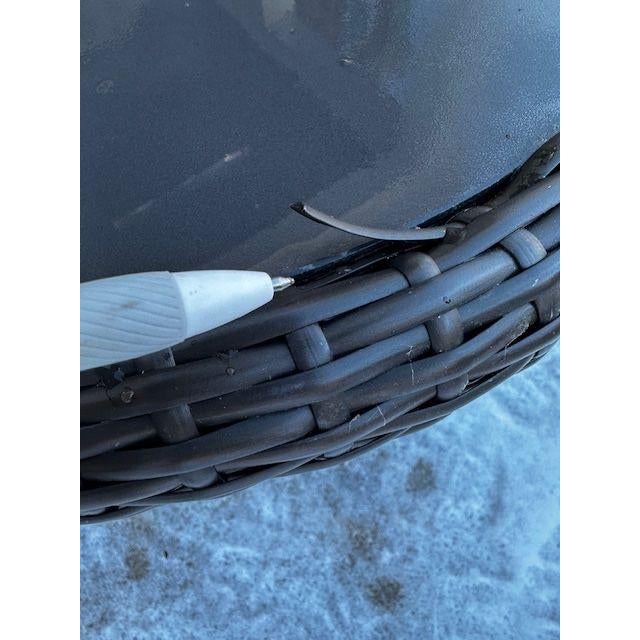 Coastal Wicker Side Table by Gloster For Sale - Image 3 of 7