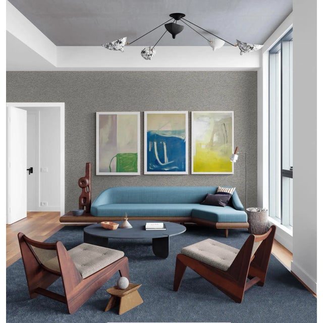 Paper Minimalist Abstract Painting With Green For Sale - Image 7 of 8