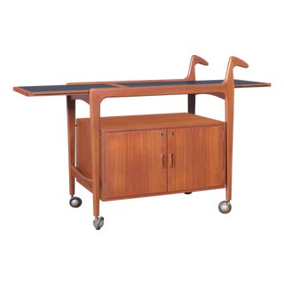 1960s Danish Modern Teak Extendable Bart Cart by Falster Mobelfabrik For Sale
