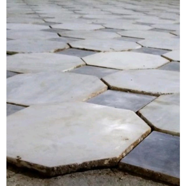 Antique White Vintage Reclaimed Carrara Nero/Bianco Octagonal/Cabochon Marble Checkered Flooring - 1,300 Piece Set For Sale - Image 8 of 12