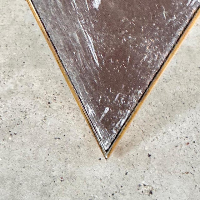 Handcrafted Triangular Brass Mirror attributed to Sandro Petti, Rome, Italy, 1970s For Sale - Image 15 of 17
