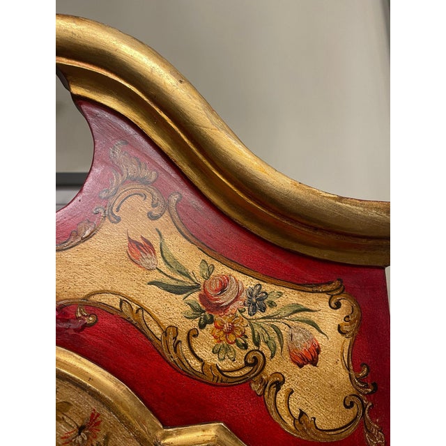 Italian Venetian Rococo-Style Painted Secretary Cabinet-Mirrored Doors, C. 1930s For Sale - Image 10 of 14