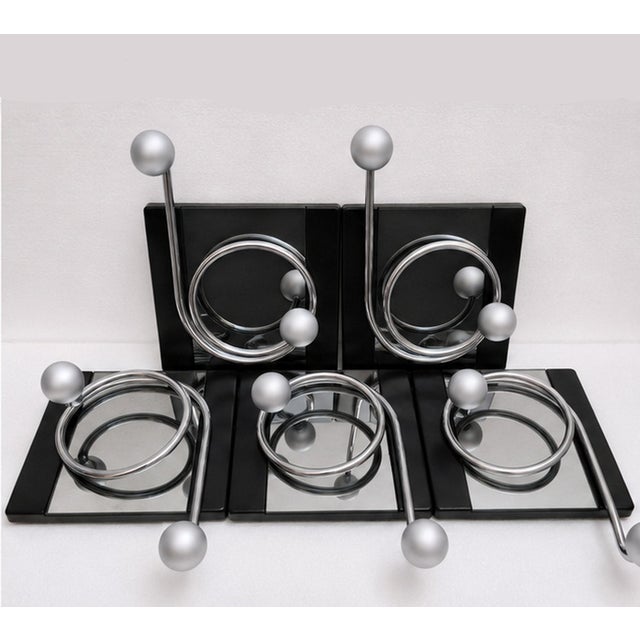 1970s Italian Space Age Wall Coat Hooks, 1970s, Set of 5 For Sale - Image 5 of 16