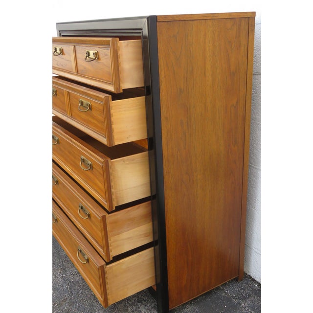 Late 20th Century Thomasville Chinoiserie Hollywood Regency Tall Chest of Drawers 6213 For Sale In Miami - Image 6 of 15