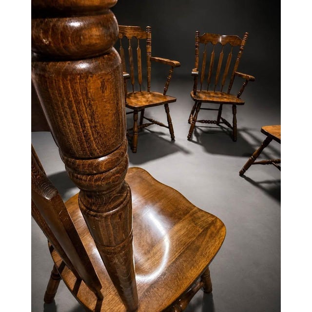 Set of 6 Vintage Windsor Style Farmhouse Wood Dining Chairs For Sale - Image 10 of 10