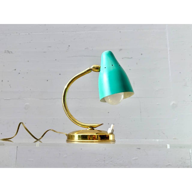 Mid-Century Modern Vintage Table Lamp with Metal Shade, Italy, 1950s For Sale - Image 3 of 16