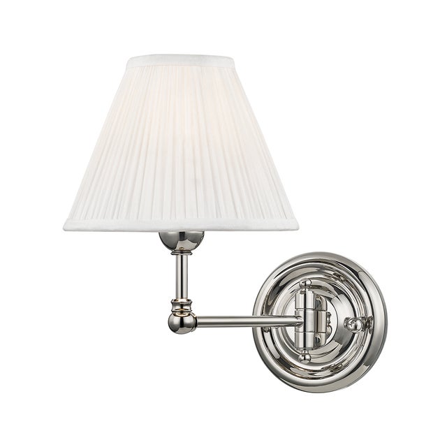Transitional Hudson Valley Lighting Mark D. Sikes Classic No.1 Swing 1-Light Wall Sconce, Polished Nickel For Sale - Image 3 of 3