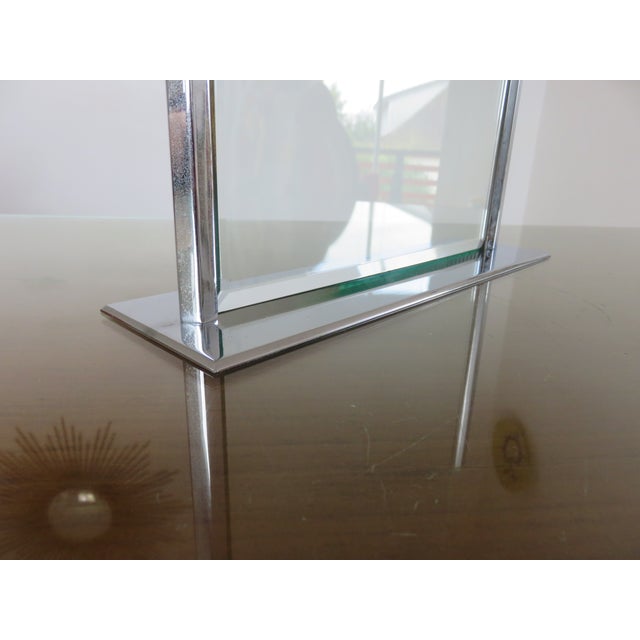 1920s Art Deco Photo Frame in Chromed Brass and Beveled Glass, France, 1930s For Sale - Image 5 of 12