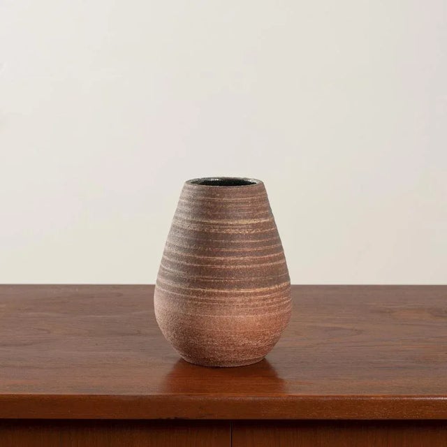 Grated Red Vase from Accolay, 1960s For Sale - Image 3 of 3