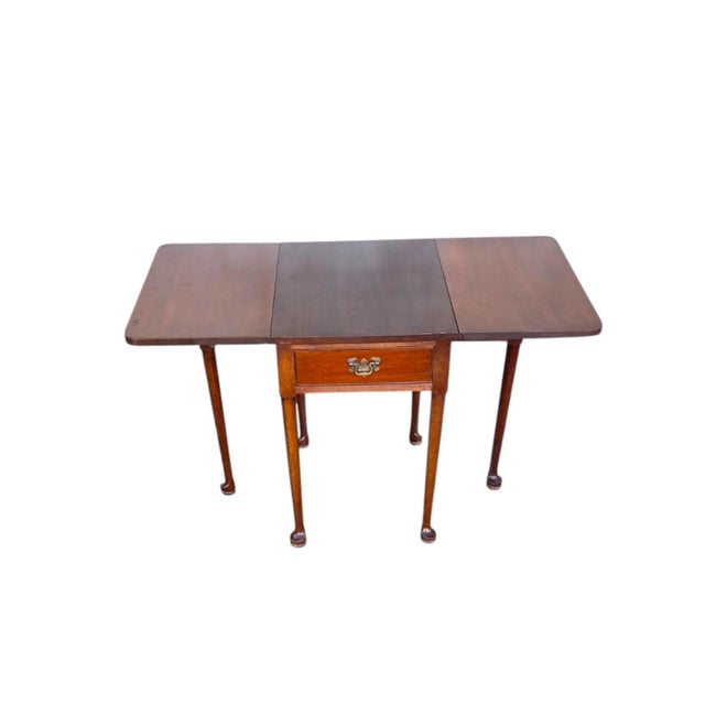 1930 Queen Anne Walnut Drop Leaf Coffee Table. For Sale - Image 9 of 10