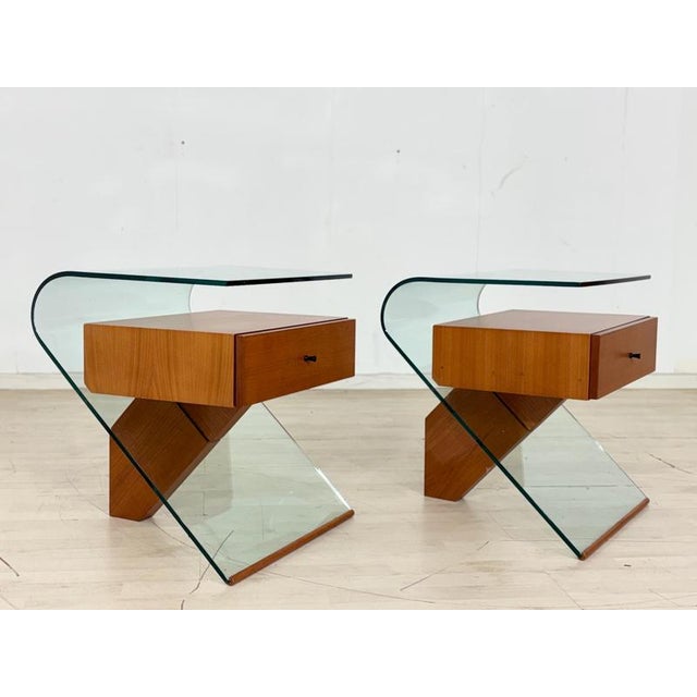 Vintage Nightstands in Oak, Set of 2 For Sale - Image 5 of 8