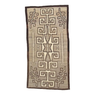 Navajo Transitional Rug Cira 1890 Geometric Meander Key Fret Diamond Design Fine For Sale