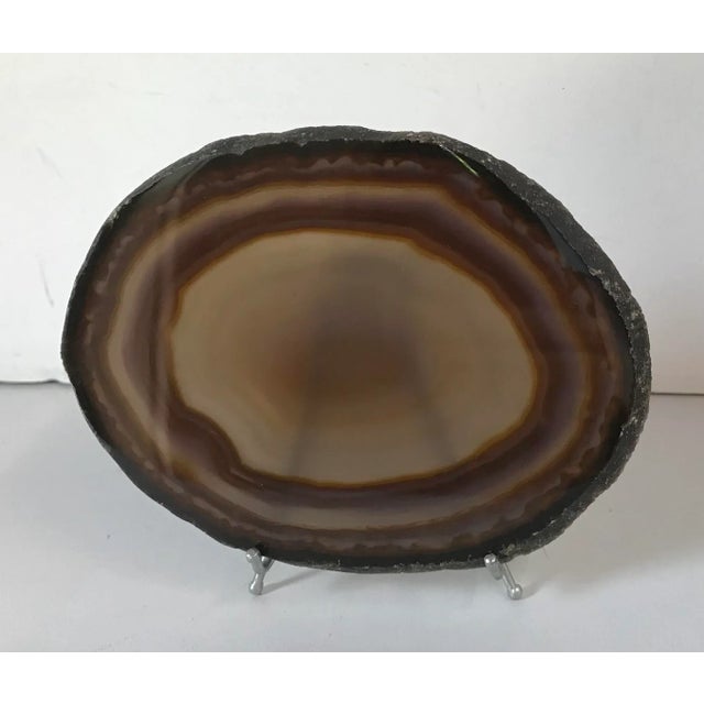 Stone Vintage Translucent Agate Slice With Stand For Sale - Image 7 of 7