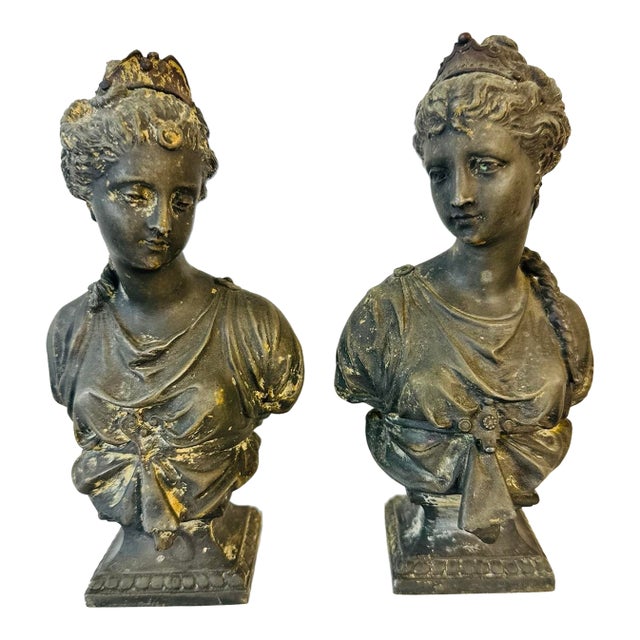 Vintage Busts, a Pair For Sale
