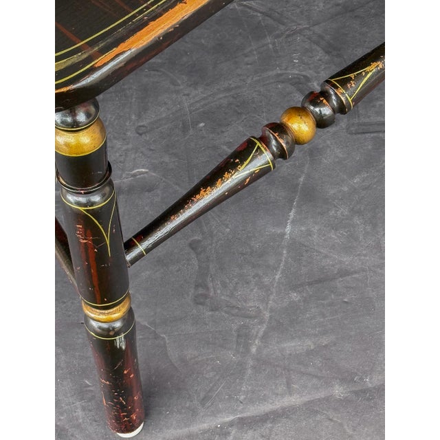 American Ebonized Captain's Chair With Federal Style Eagle and Stars For Sale - Image 13 of 18