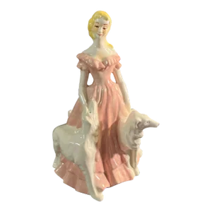 1940s Brayton Laguna Pottery Pink Lady With Dogs Planter