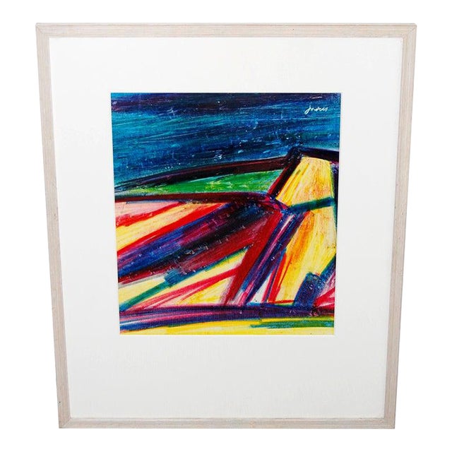 Vintage Original Abstract Pastel Artwork by Swedish Artist Ivan Jordell. For Sale