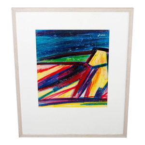 Vintage Original Abstract Pastel Artwork by Swedish Artist Ivan Jordell.