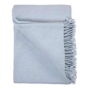 Contemporary Merino Sofa Throw Blanket, Solid French Light Blue Soft Wool Bellani