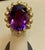 Metal 50 Carat Amethyst Cocktail Ring in Solid 18 Karat Yellow Gold 29 Grams For Sale - Image 7 of 18