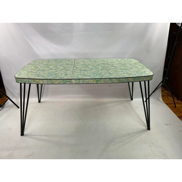 1950s Mid-Century Modern Spaghetti Pattern Hairpin Leg Kitchen Set - 7 Pieces For Sale - Image 5 of 13