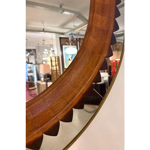 1950s Mid-Century Circular Wall Mirror from Fratelli Marelli, Italy, 1950s For Sale - Image 5 of 7