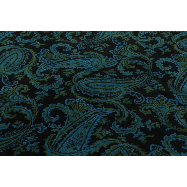 Rug & Kilim Rug & Kilim's Modern Rug in Deep Blues With Paisley Florals For Sale - Image 4 of 10