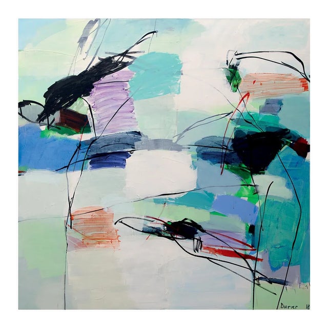 Contemporary Abstract Acrylic on Canvas Painting “Flow” by Andreas Durrer For Sale