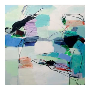 Contemporary Abstract Acrylic on Canvas Painting “Flow” by Andreas Durrer