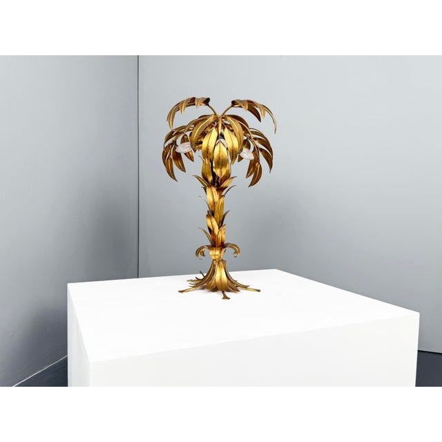 Gold-Plated Palm Tree Table Lamp by Hans Kögl, Germany, 1970s For Sale - Image 10 of 10
