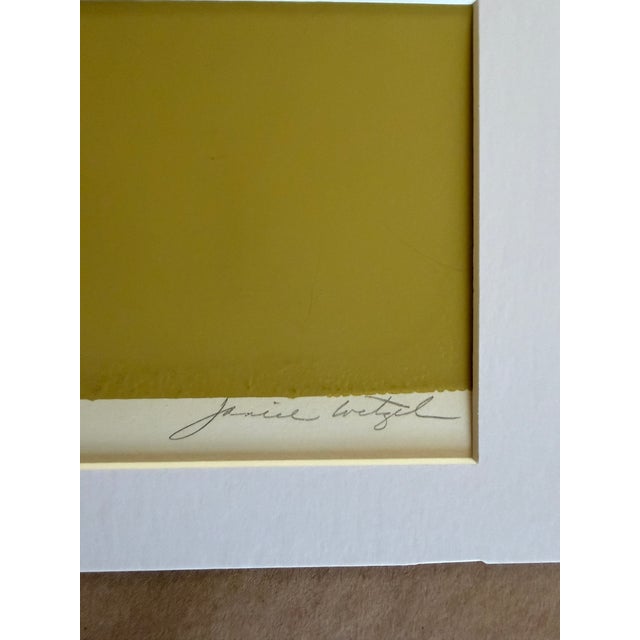 Glass 1980s Modernist Serigraph “Distant Land, New Skies” #51/150 Signed by Janice Wetzel – Custom Framed For Sale - Image 7 of 14