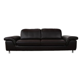 Model 29830 2-Seater Sofa in Dark Brown Leather from Willi Schillig For Sale