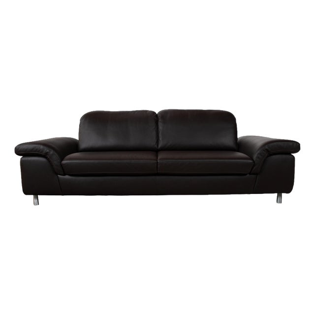 Model 29830 2-Seater Sofa in Dark Brown Leather from Willi Schillig For Sale