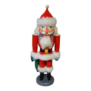 Vintage Erzgebirge East German GDR Wooden Santa Claus Christmas Nutcracker, 14"