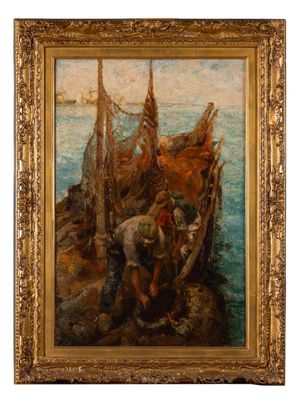 L. Bazzaro, Fishing for Shellfish, 1891, Oil on Canvas
