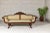Mid-Century Modern Dutch Colonial Wooden Settee with Carved Crest and Out-Scrolling Arms For Sale - Image 3 of 12