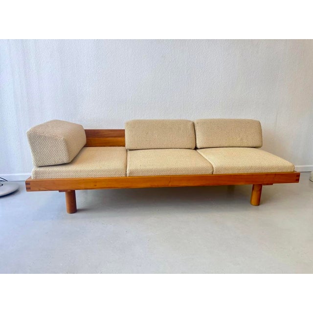 Very good condition. Firm foam and original ecru wool fabric. This piece is attributed to the mentioned designer/maker. It...