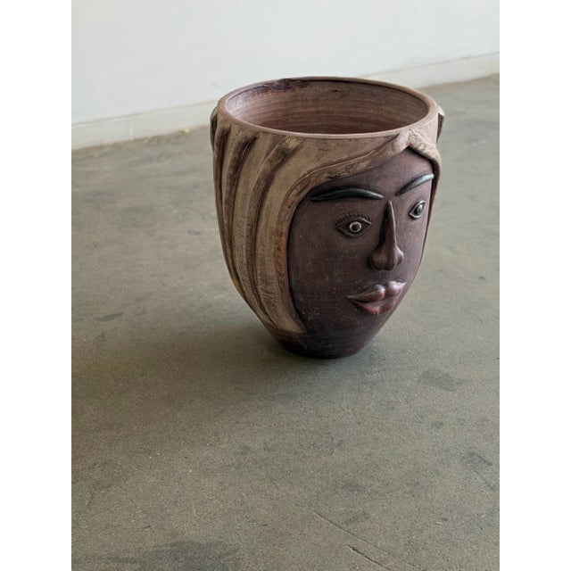 Vintage Mexican Terracotta Face Planter For Sale - Image 15 of 15