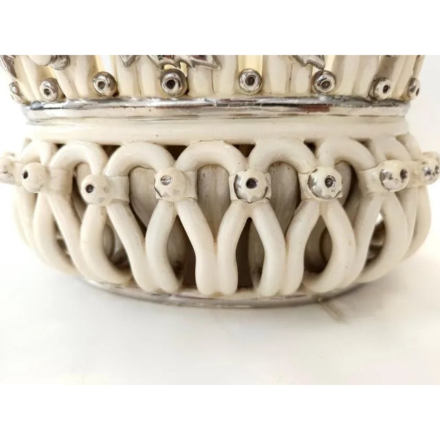 Cream Ceramic Fruit Bowl or Centerpiece by Charles de Boissimon, France For Sale - Image 16 of 17