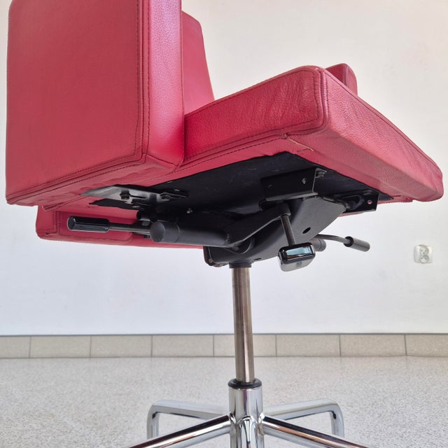 Red Leather Office Chair Bulo Pub & Club by Luc Vincent, 2000s For Sale - Image 3 of 14