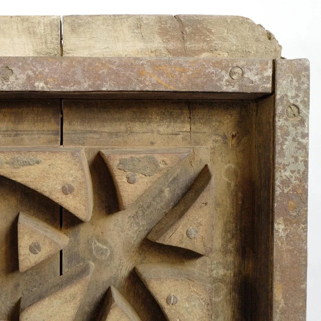 Antique Indian Wood Print Block Panel For Sale In Los Angeles - Image 6 of 7