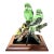 Mid Century Porcelain Parakeet Sculpture – Chinoiserie Bird Figurine on Wood Base For Sale