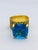 Bochic "Orient" Yellow Sapphire & Blue Topaz Ring Set In 18K Gold & Silver For Sale - Image 4 of 12