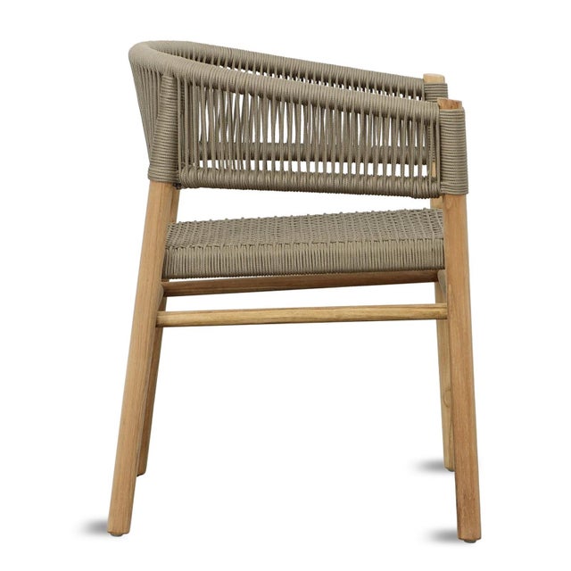 Contemporary Cove Outdoor Teak & Rope Dining Chair For Sale - Image 3 of 4