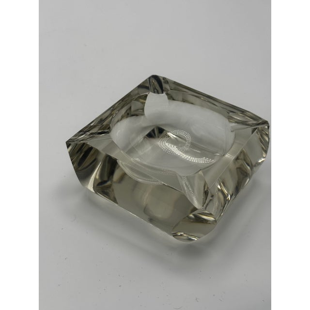 Transparent Vintage Glass Ashtray For Sale - Image 8 of 12