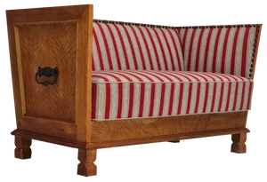 Danish 2 Seater Sofa in Wool & Oak Wood, 1960s