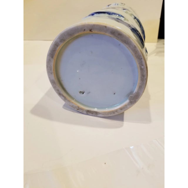Japanese Vase Blue and White For Sale - Image 4 of 10