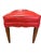 Mid-Century Modern Vintage Mid-Century Walnut Upholstered Bench in Red Vinyl For Sale - Image 3 of 5