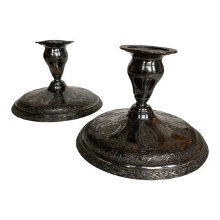 Wilcox International Silver Co. Duchesse Silverplate Candle Holders - a Pair For Sale